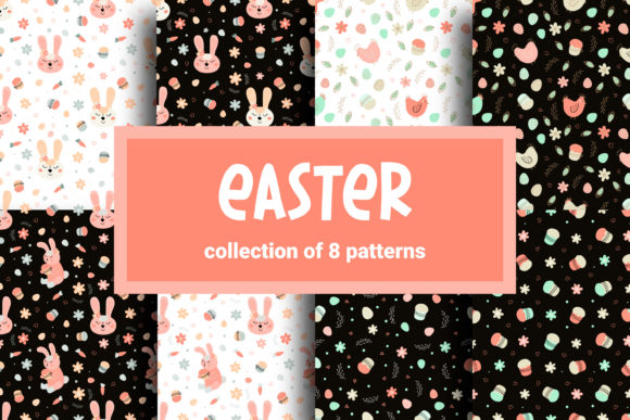 Easter Patterns. Easter Digital Paper for Graphics and Crafts