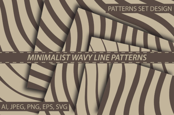 Minimalist Wavy Line Patterns for Modern Graphics and Branding