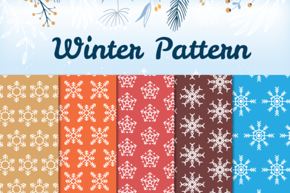 Winter Patterns and Snowflakes Graphics for Seasonal Sales